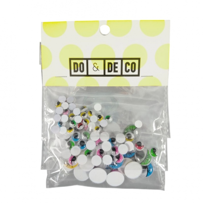 RUCHOME OCZY Z RZĘSAMI MIX 5/8/15mm 30szt, Ruchome oczka, Art. kreatywne