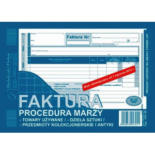 Faktura - procedura marży: towary używane, dzieła sztuki, przedmioty kolekcjonerskie i antyki, Druki, Papier i etykiety