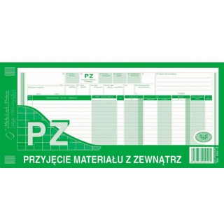 PZ Przyjęcie materiału z zewnątrz, Druki, Papier i etykiety