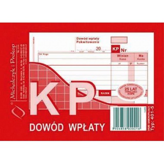 Kp- dowód wpłaty, Druki, Papier i etykiety