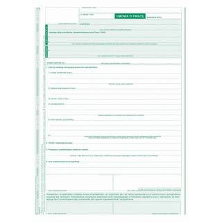 Umowa o pracę, Druki, Papier i etykiety