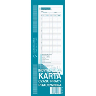 Indywidualna karta czasu pracy pracownika, Druki, Papier i etykiety