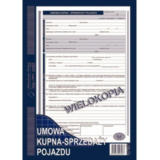 Umowa kupna-sprzedaży pojazdu, Druki, Papier i etykiety