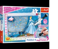 75112 54 Puzzle Plus - mazak- W poszukiwaniu pantofelka / Disney Princess, Puzzle, Zabawki