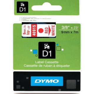 TAŚMA DO DRUK. D1 9mm/7m CZERWONY/BIAŁY S0720700, Podkategoria, Kategoria