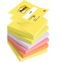 Post-it® Z-Notes Neon Colours, 6 Pads, 76 mm x 76 mm