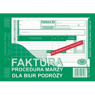 Faktura - procedura marży dla biur podróży, Druki, Papier i etykiety