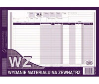 WZ Wydanie materiału na zewnątrz, Druki, Papier i etykiety