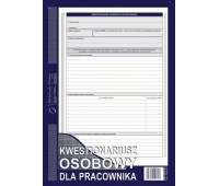 Kwestionariusz osobowy dla pracownika, Druki, Papier i etykiety