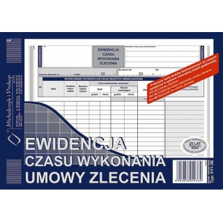 Ewidencja czasu wykonania umowy zlecenia - NOWOŚĆ, Druki, Papier i etykiety