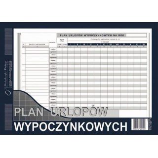 Plan urlopów wypoczynkowych, Druki, Papier i etykiety
