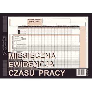Miesięczna ewidencja czasu pracy, Druki, Papier i etykiety