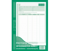 Protokół odbioru wykonanych robót, Druki, Papier i etykiety