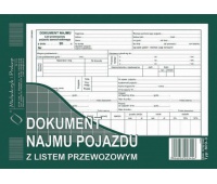 Dokument najmu pojazdu z listem przewozowym, Druki, Papier i etykiety