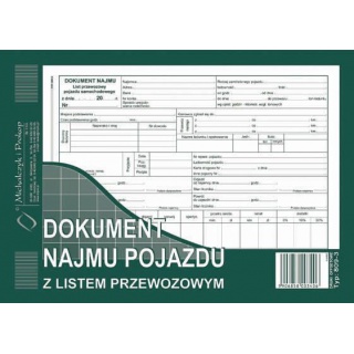 Dokument najmu pojazdu z listem przewozowym, Druki, Papier i etykiety