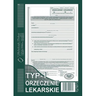 Zaświadczenie lekarskie TYP-1, Druki, Papier i etykiety