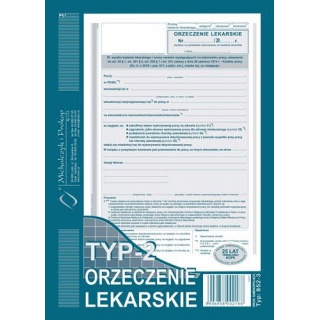 Zaświadczenie lekarskie TYP-2, Druki, Papier i etykiety