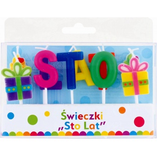 Świeczki pikery "Sto Lat", 10 szt., Party, Artykuły dekoracyjne