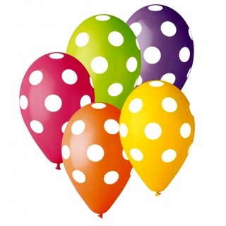 Balony Premium Grochy, 12 cali/ 5 szt., Balony, Artykuły dekoracyjne