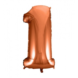 Balon foliowy "Cyfra 1", różowo-złota, 92 cm, Balony, Artykuły dekoracyjne