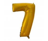 Balon foliowy "Cyfra 7", złota, matowa, 92 cm, Balony, Artykuły dekoracyjne