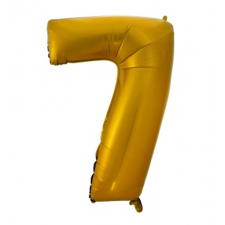 Balon foliowy "Cyfra 7", złota, matowa, 92 cm, Balony, Artykuły dekoracyjne