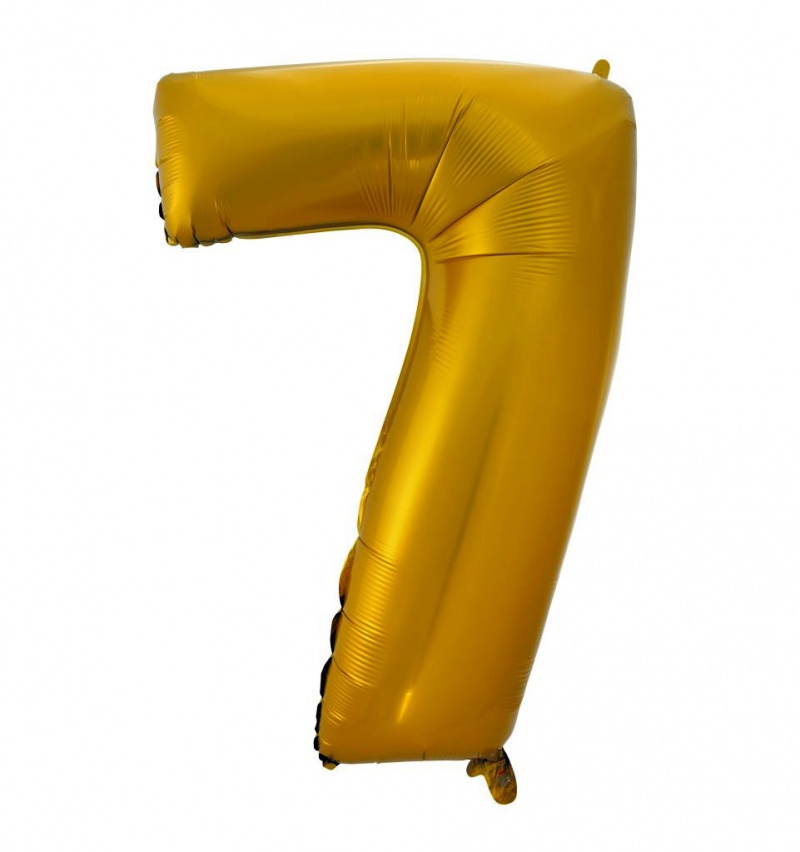 Balon foliowy "Cyfra 7", złota, matowa, 92 cm Balon foliowy "Cyfra 7", złota, matowa, 92 cm, Balony, Artykuły dekoracyjne