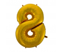 Balon foliowy "Cyfra 8", złota, matowa, 92 cm, Balony, Artykuły dekoracyjne