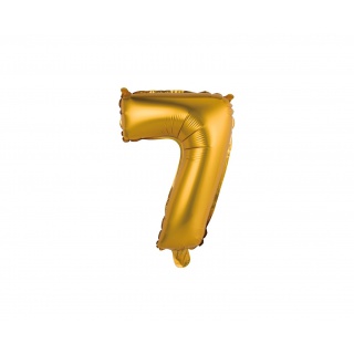 Balon foliowy "Cyfra 7", złota, matowa, 35 cm, Balony, Artykuły dekoracyjne