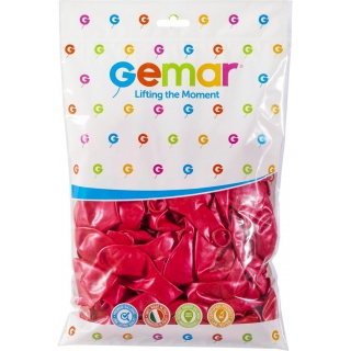 Balon GM90 metal 10" - "czerwony" / 100 szt., Balony, Artykuły dekoracyjne