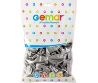 Balon GM90 metal 10" - "srebrny" / 100 szt., Balony, Artykuły dekoracyjne