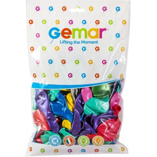 Balon GM90 metal 10" - "różnokolorowy" / 100 szt., Balony, Artykuły dekoracyjne