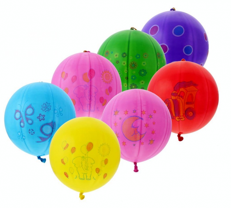 Balon GPBD1 pastel - "Piłka z nadrukiem" - mix / 50 szt., Balony, Artykuły dekoracyjne