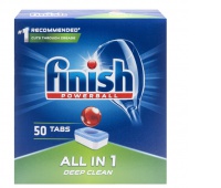 Tabletki do zmywarki FINISH All-in-one Powerball, 50szt., regular, Środki czyszczące, Artykuły higieniczne i dozowniki