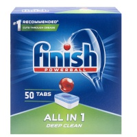 Tabletki do zmywarki FINISH All-in-one Powerball, 50szt., regular, Środki czyszczące, Artykuły higieniczne i dozowniki