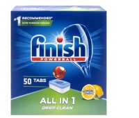 Tabletki do zmywarki FINISH All-in-one Powerball, 50szt., lemon, Środki czyszczące, Artykuły higieniczne i dozowniki