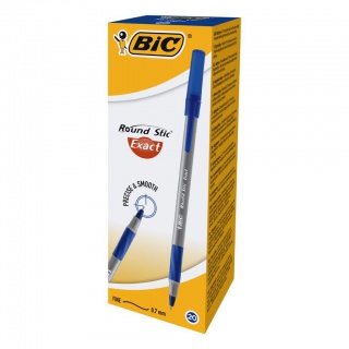 BIC Round Stic Exact Długopis niebieski 1 szt, Długopisy, Artykuły do pisania i korygowania