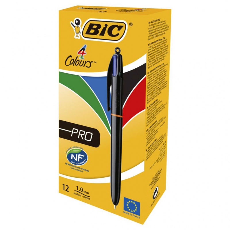 BIC 4 Colours PRO Długopis mix AST Pudełko 12 szt, Długopisy, Artykuły do pisania i korygowania