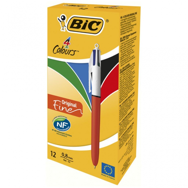 BIC 4 Colours Original Fine Długopis mix AST 1 szt, Długopisy, Artykuły do pisania i korygowania
