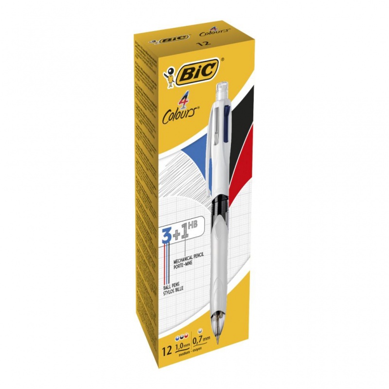 BIC 4 Colours 3+1 Długopis mix AST 1 szt, Długopisy, Artykuły do pisania i korygowania