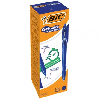 BIC Gel-ocity Quick Dry Długopis żelowy niebieski 1 szt, Żelopisy, Artykuły do pisania i korygowania