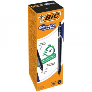 BIC Gel-ocity Quick Dry Długopis żelowy czarny 1 szt, Żelopisy, Artykuły do pisania i korygowania