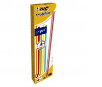 BIC Evolution Stripes 646 HB Ołówek bez gumki Pudełko 12 szt, Ołówki, Artykuły do pisania i korygowania