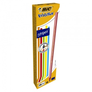 BIC Evolution Stripes 646 HB Ołówek bez gumki Pudełko 12 szt, Ołówki, Artykuły do pisania i korygowania