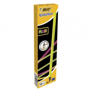 BIC Evolution Fluo 650 HB Ołówek bez gumki Pudełko 12 szt, Ołówki, Artykuły do pisania i korygowania