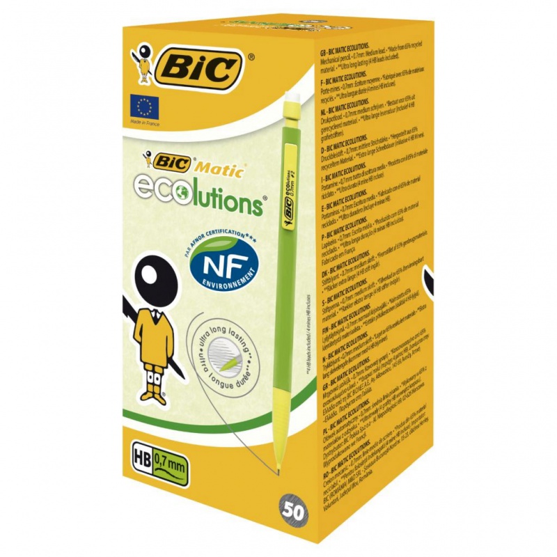 BIC Matic Ecolutions HB Ołówek z gumką 1 szt BIC Matic Ecolutions HB Ołówek z gumką 1 szt, Ołówki, Artykuły do pisania i korygowania