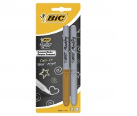 BIC Marking Metallic Ink Marker Złoty i Srebrny Blister 2 szt, Markery, Artykuły do pisania i korygowania