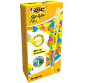 BIC Highlighter Flex Zakreślacz żółty 1 szt, Textmarkery, Artykuły do pisania i korygowania