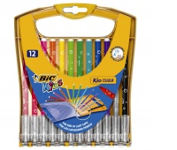 BIC Kids Kid Couleur Rainbow Flamastry Pudełko plastikowe 12 kolorów, Flamastry, Artykuły szkolne