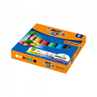 BIC Kids Plasticine Plastelina 6 kolorów, Produkty kreatywne, Artykuły szkolne